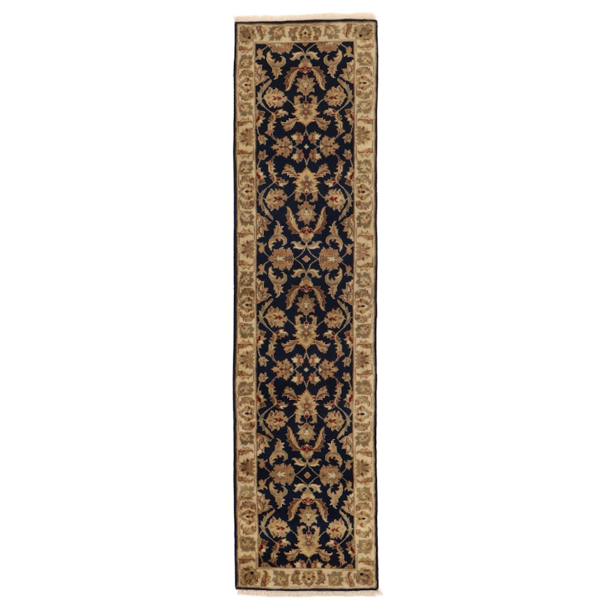 2'7 x 10'5 Hand-Knotted Indo-Persian Tabriz Carpet Runner, 2010s