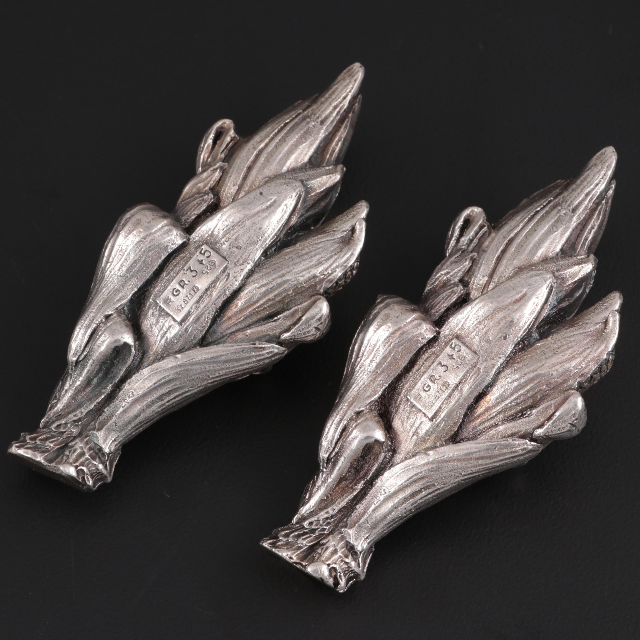 Italian Weighted Sterling Silver Corn Sheaves