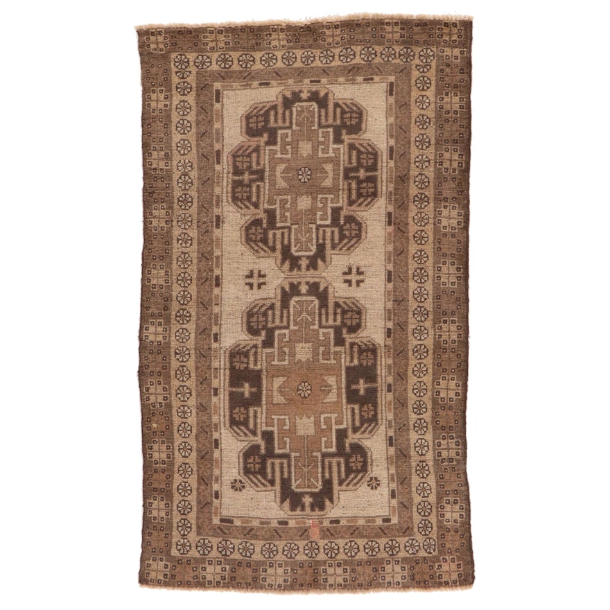 2'9 x 4'8 Hand-Knotted Afghan Wool Accent Rug