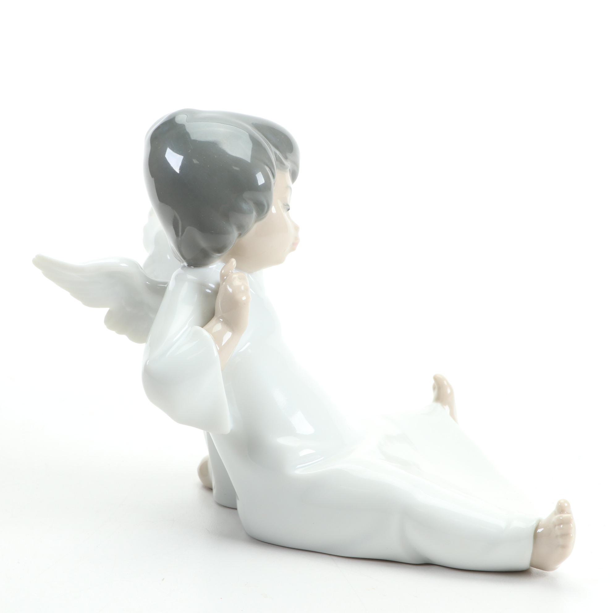 Lladró "Mime Angel" and "Angel Wondering" Figurines Designed by Salvador Debón