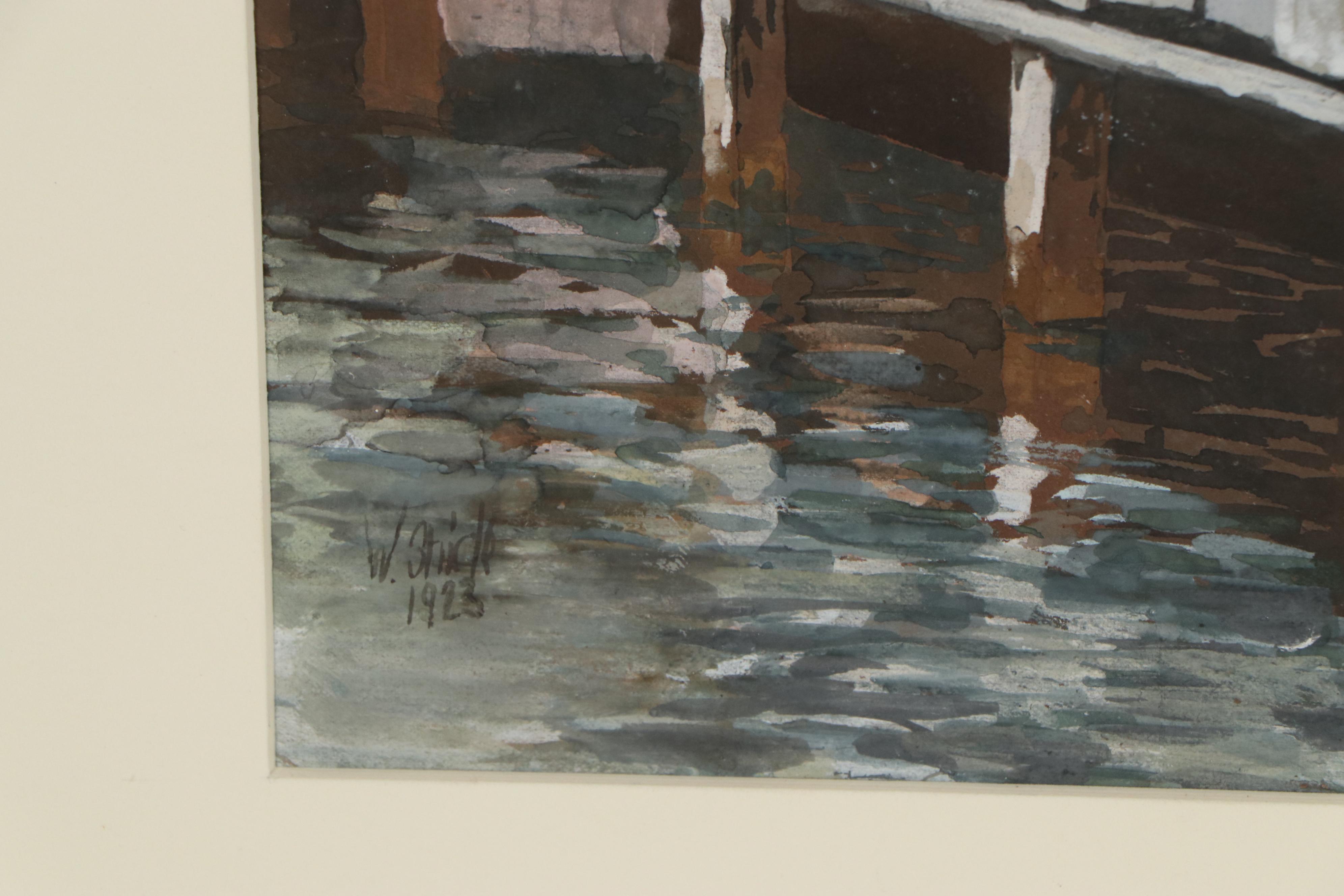 Gouache Painting of a Stilt House, 1923