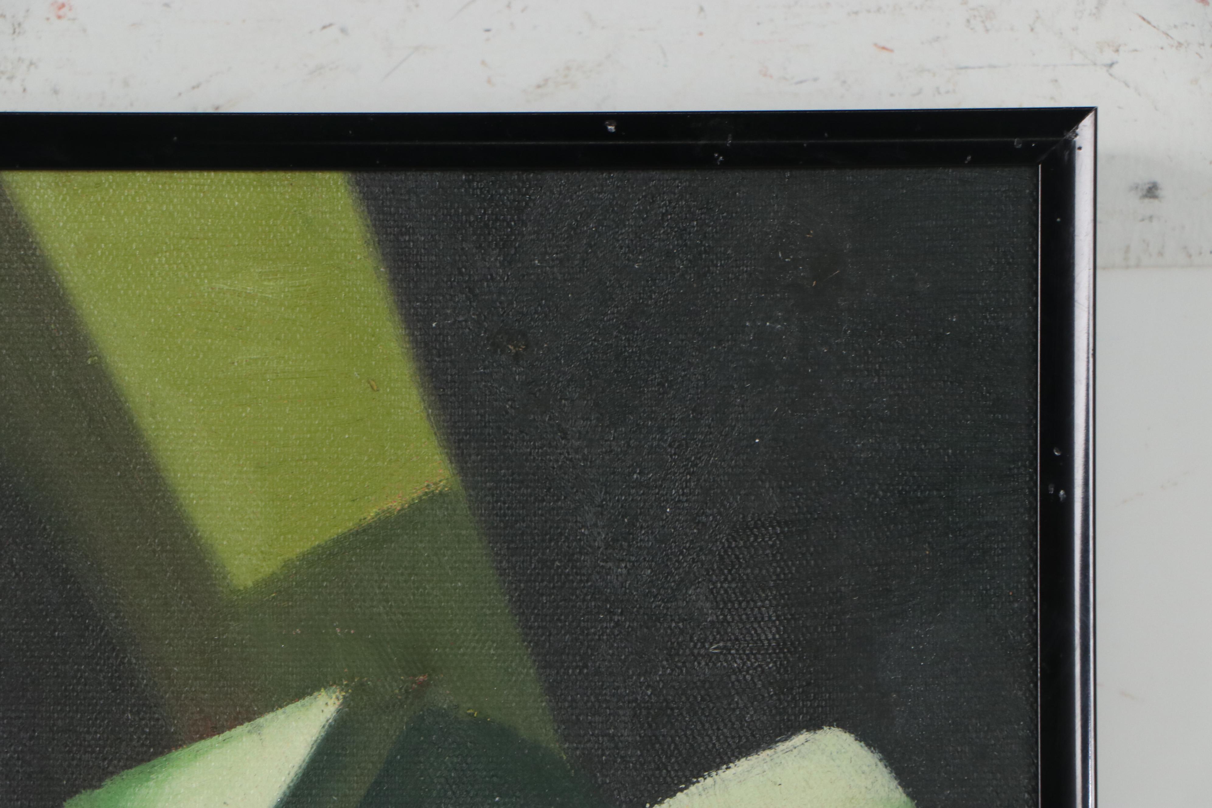 Oil Painting after Tamara de Lempicka of Woman in Green, circa 2000