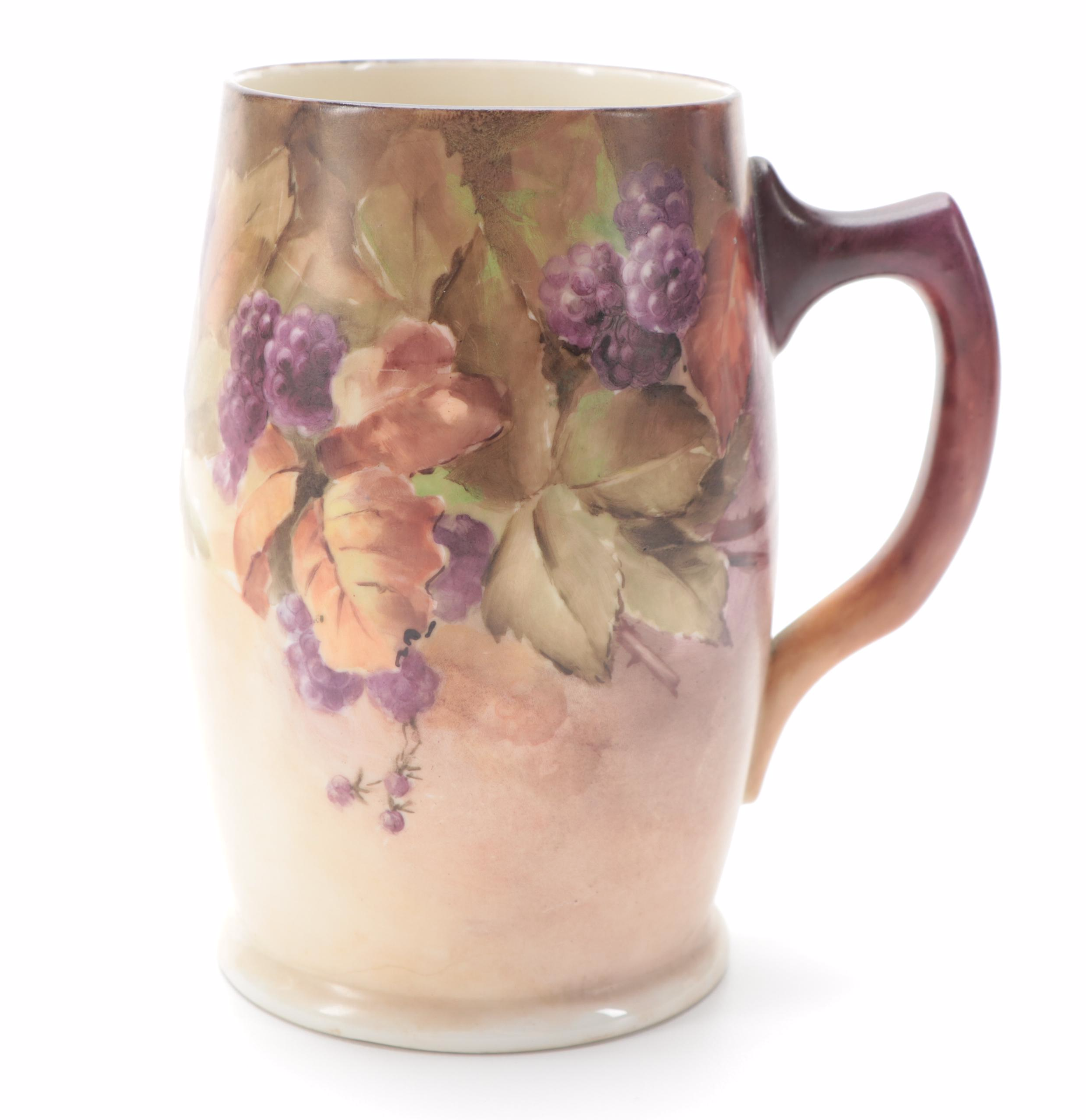 Willets Belleek and Limoges Hand-Painted Tankards, Late 19th/ Early 20th Century