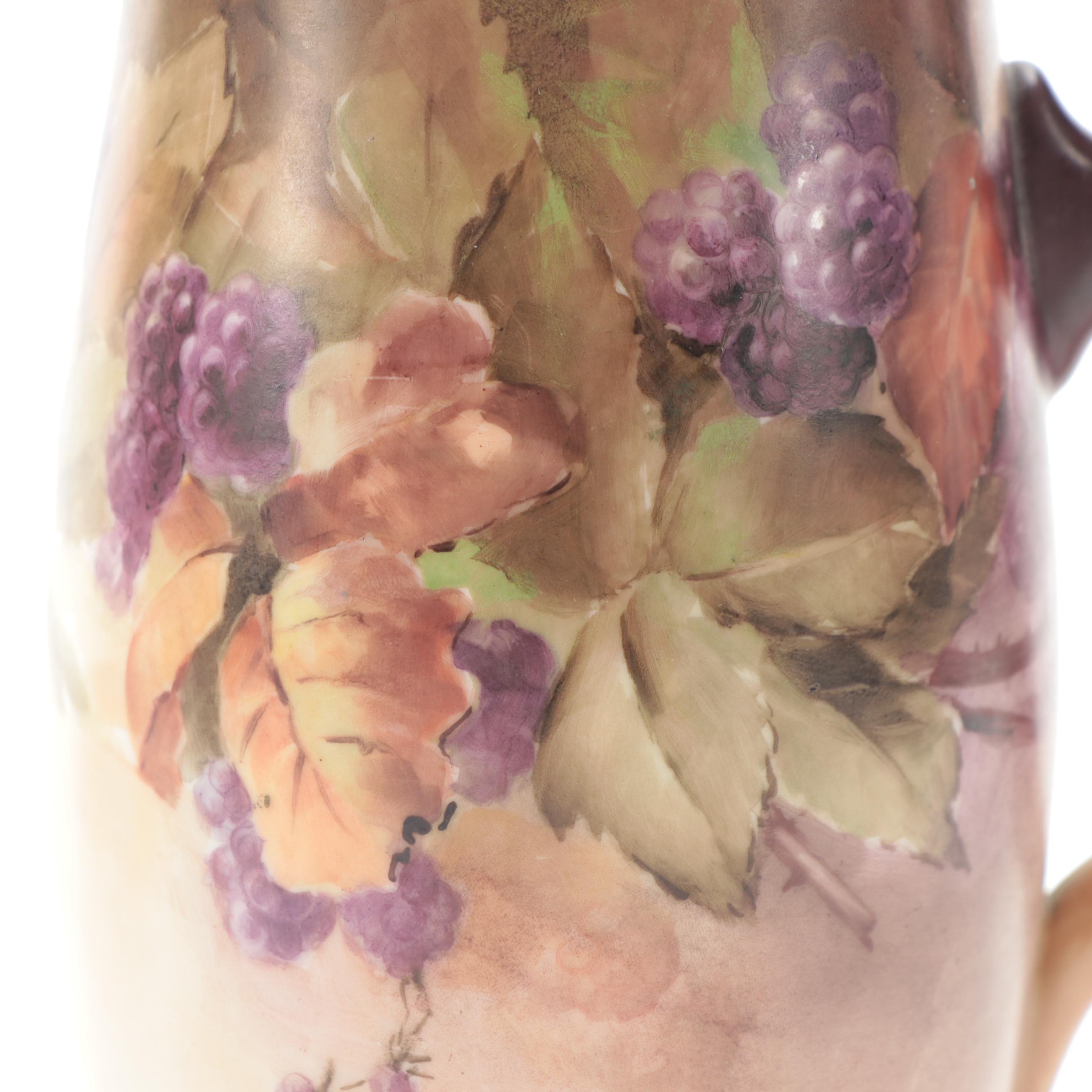 Willets Belleek and Limoges Hand-Painted Tankards, Late 19th/ Early 20th Century