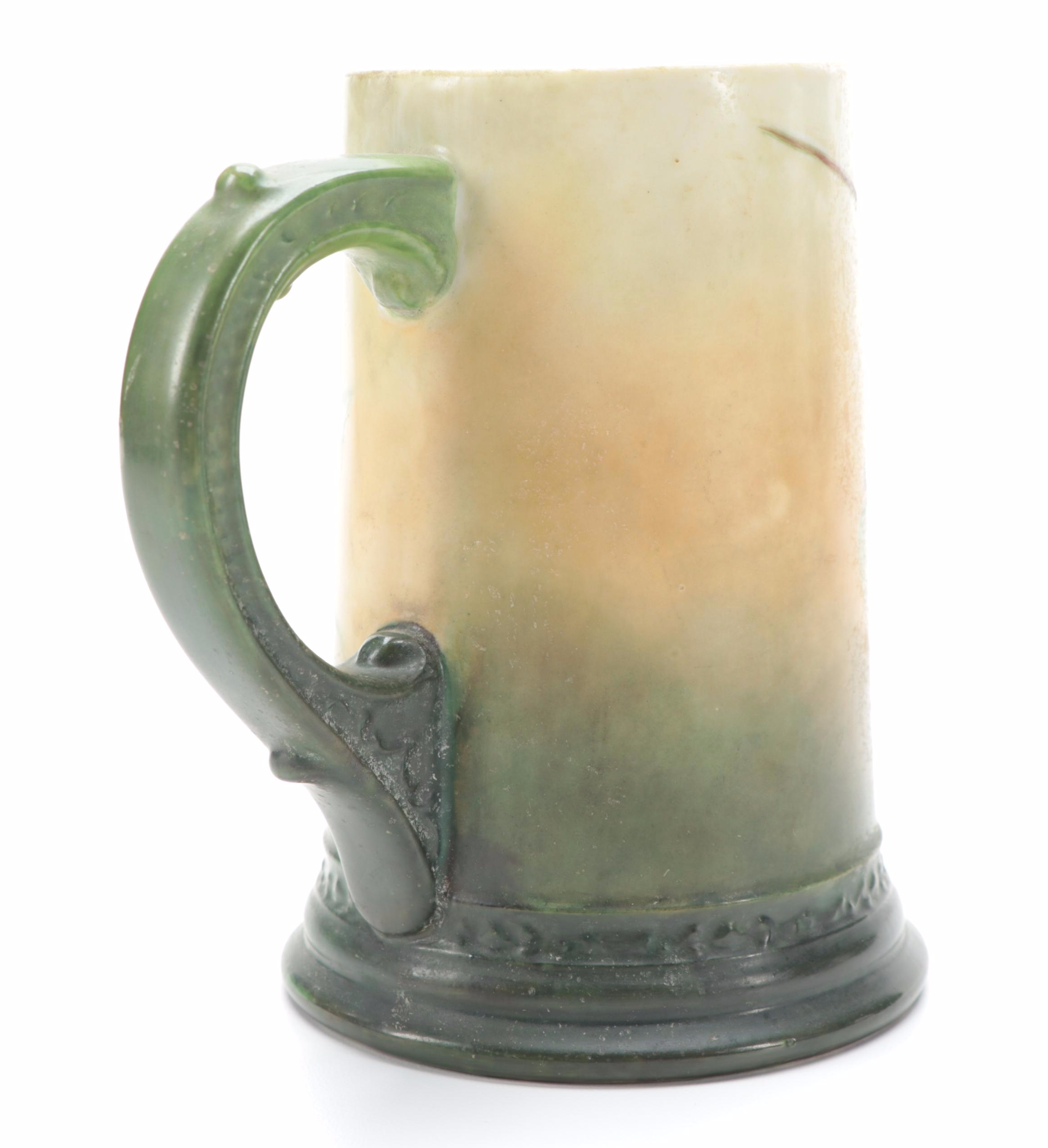 Willets Belleek and Limoges Hand-Painted Tankards, Late 19th/ Early 20th Century