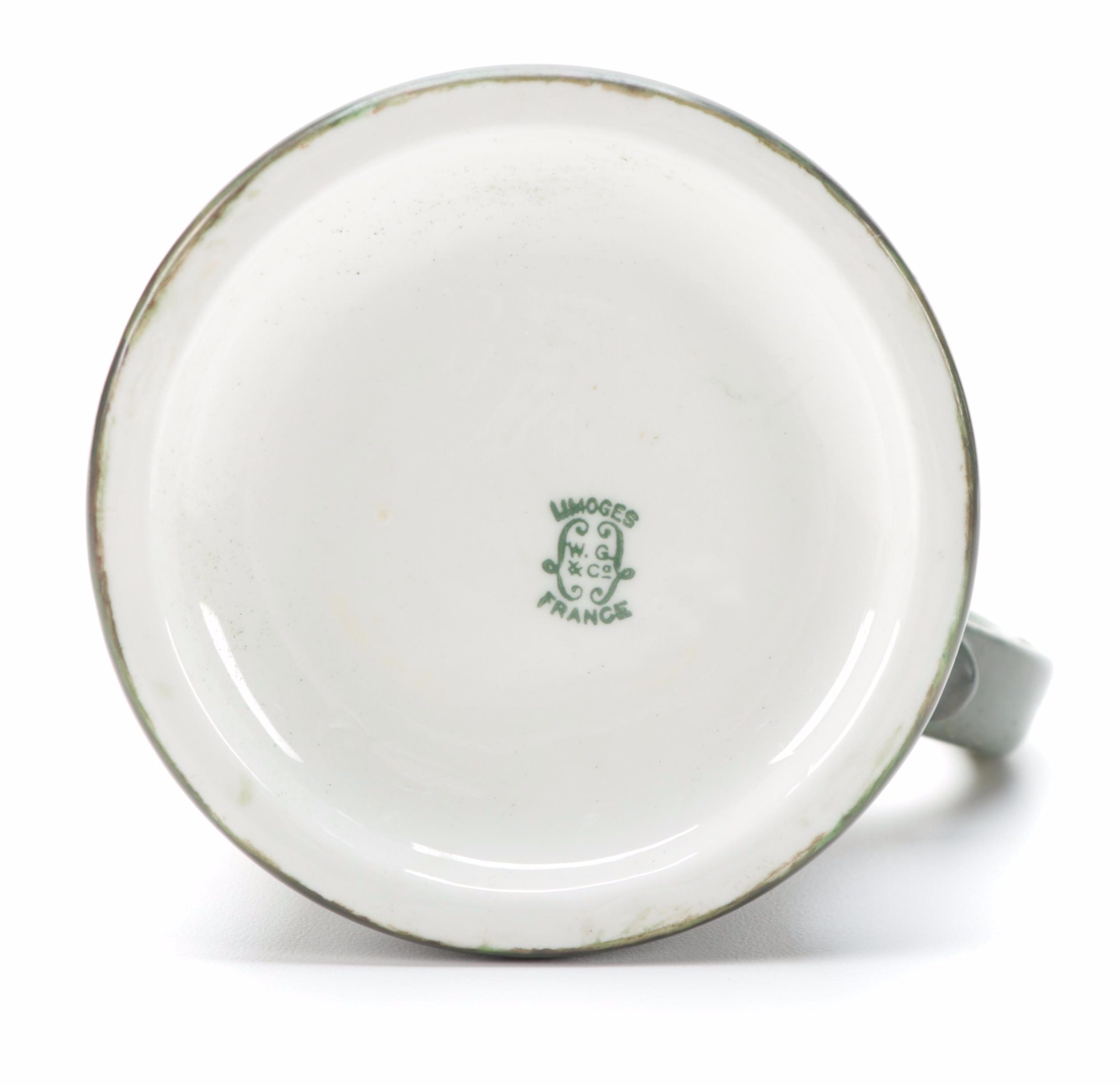 Willets Belleek and Limoges Hand-Painted Tankards, Late 19th/ Early 20th Century