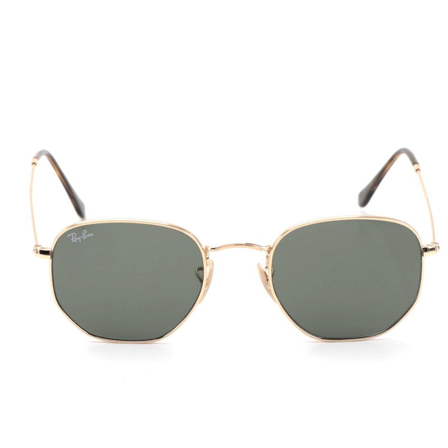 Ray-Ban RB3548N Hexagonal Frame Sunglasses with Case