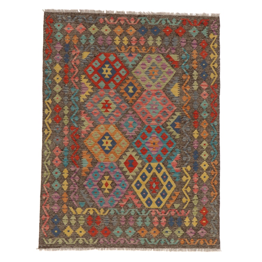 5'0 x 6'8 Handwoven Turkish Village Kilim Rug, 2010s