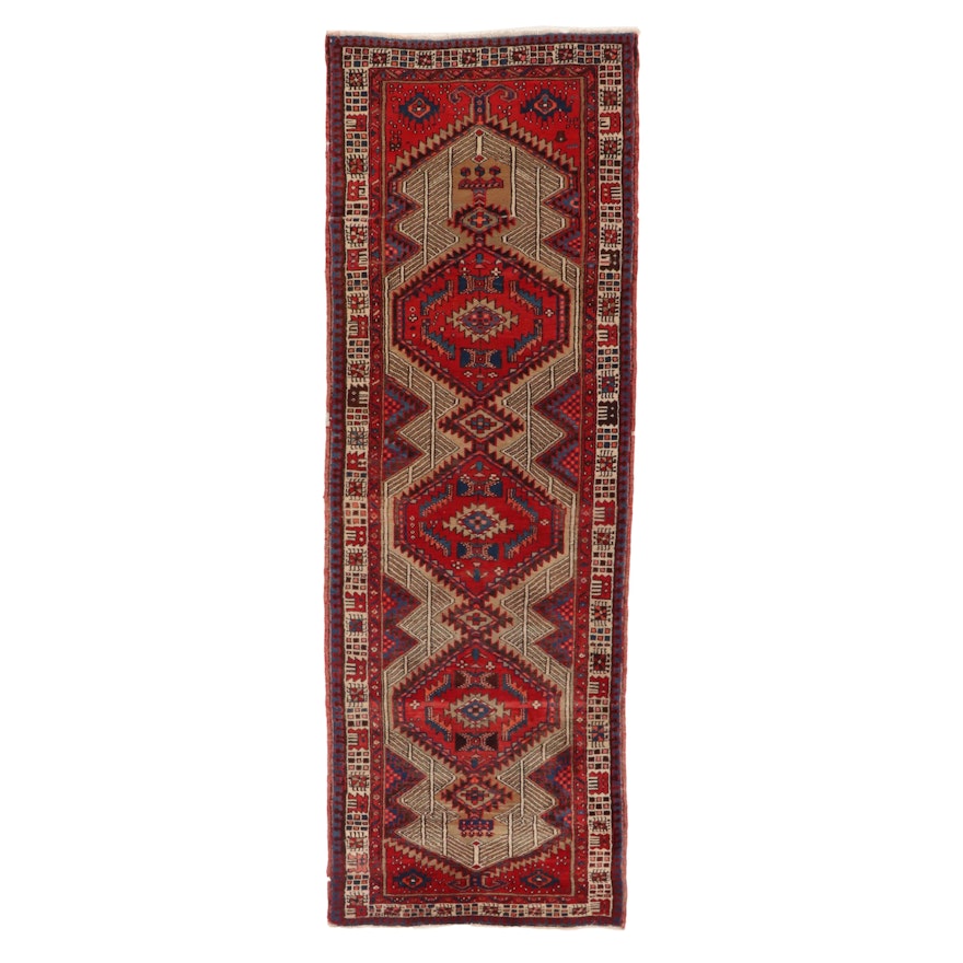 3'5 x 9'10 Hand-Knotted Persian Sarab Wool Long Rug