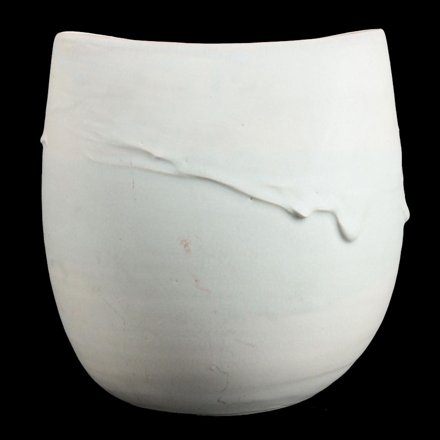 Pocket Shaped Ceramic Art Pottery Vase