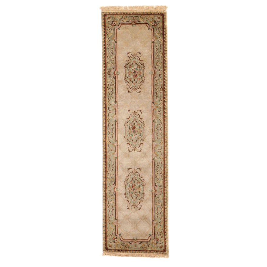 2'8 x 10' Hand-Knotted Indo-Persian Tabriz Carpet Runner, 2000s