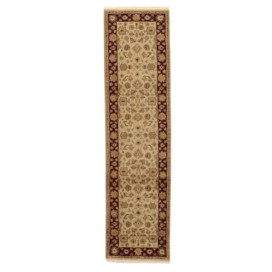 2'7 x 10'3 Hand-Knotted Indo-Persian Tabriz Carpet Runner, 2000s