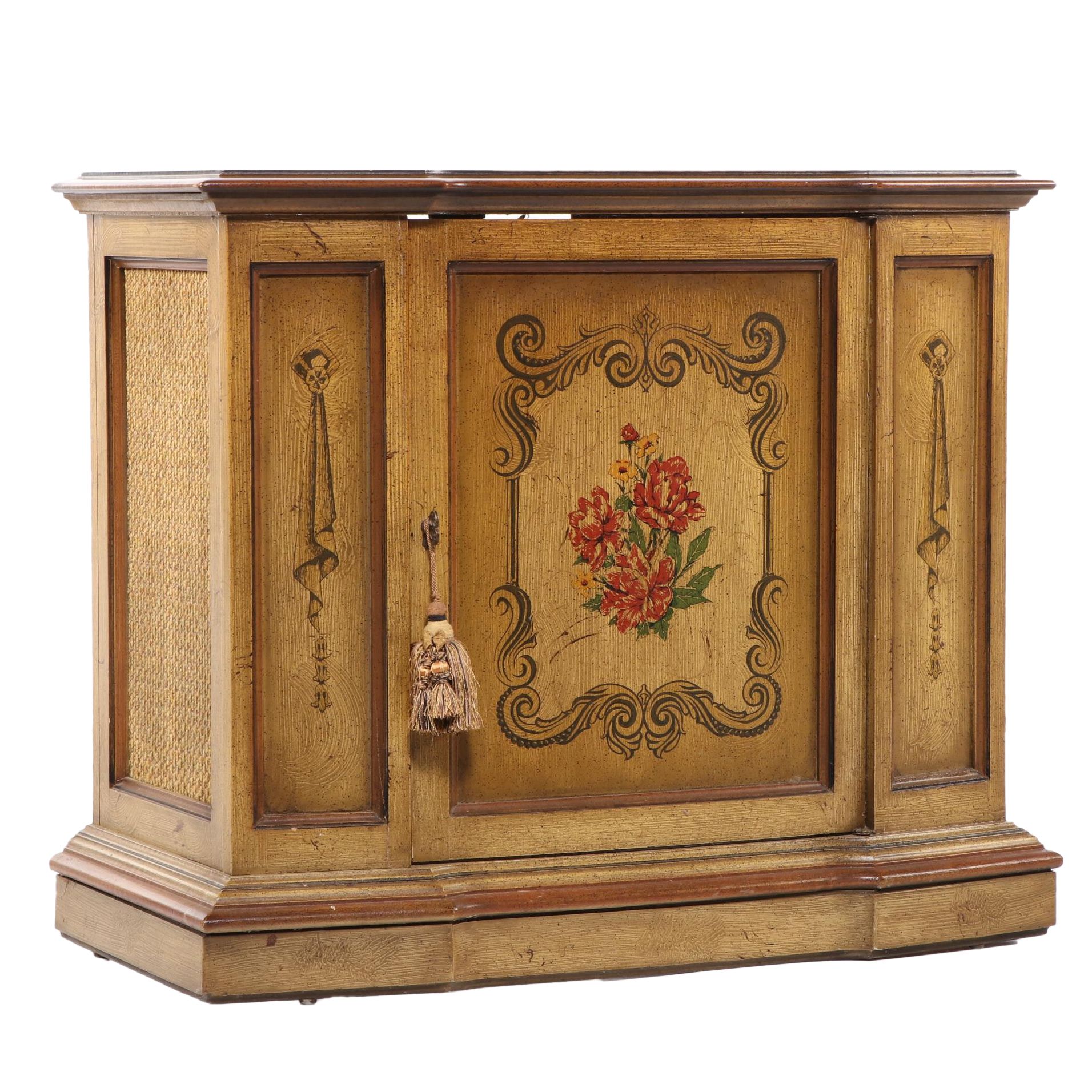 Magnavox "Venetian" Vinyl Grained Stereo Console Cabinet, 1970s