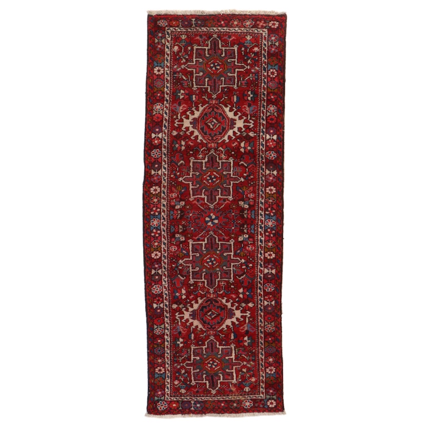 2'9 x 8'2 Hand-Knotted Persian Karaja Carpet Runner, 1960s