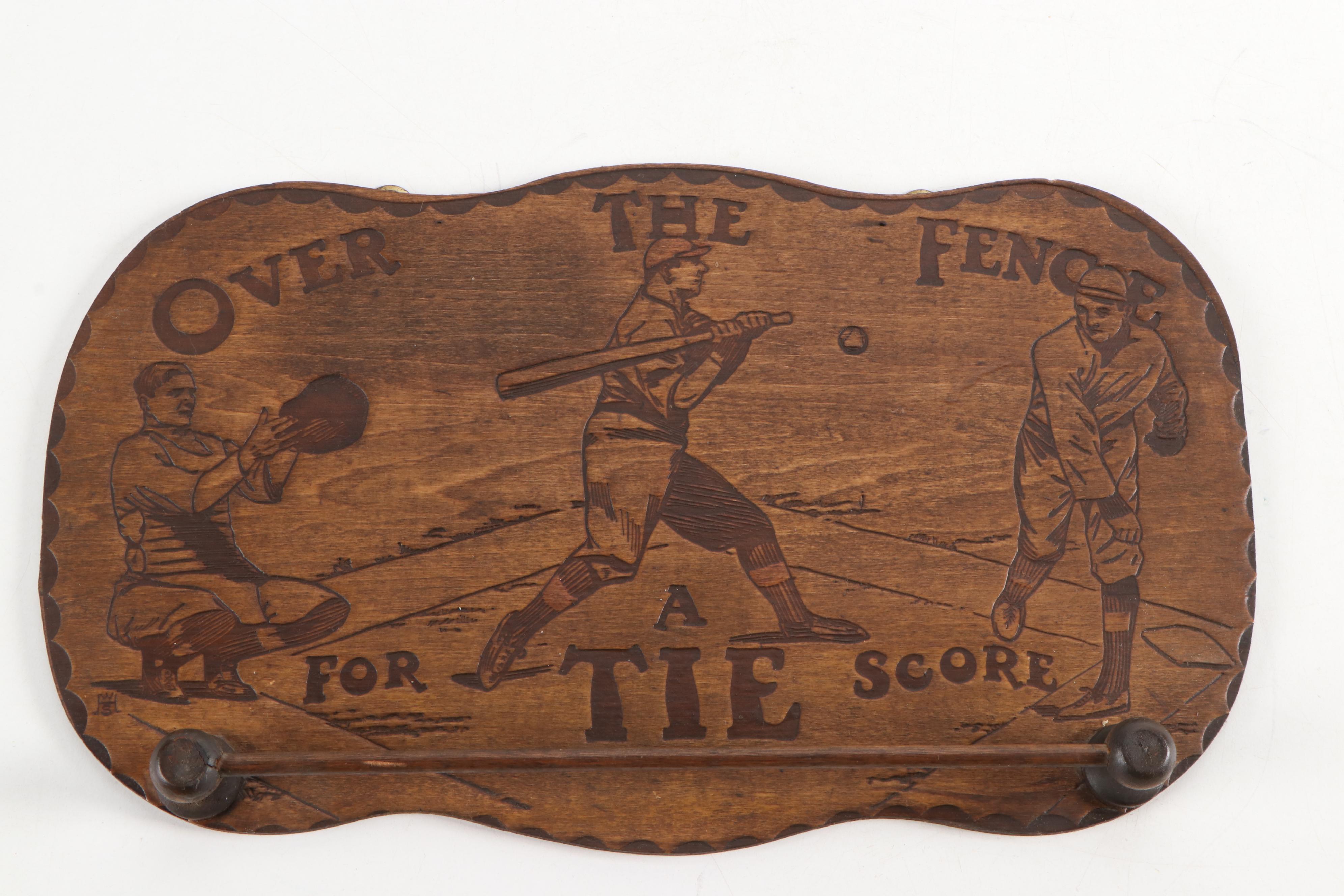 Flemish Art Co. Pyrography Rack with Other Tie Rack and Tie Box