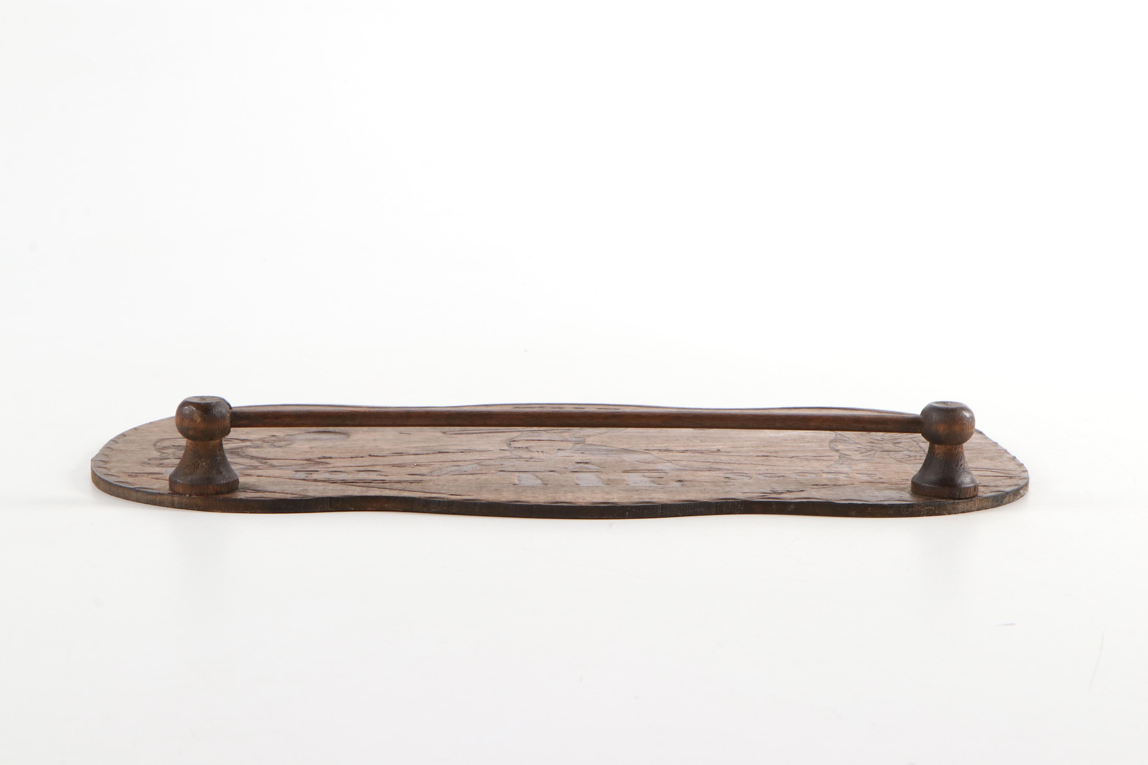 Flemish Art Co. Pyrography Rack with Other Tie Rack and Tie Box