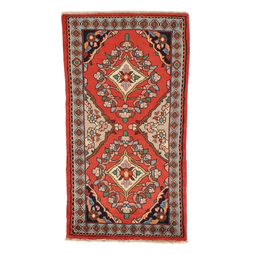 2'6 x 4'7 Hand-Knotted Persian Malayer Rug, 1980s