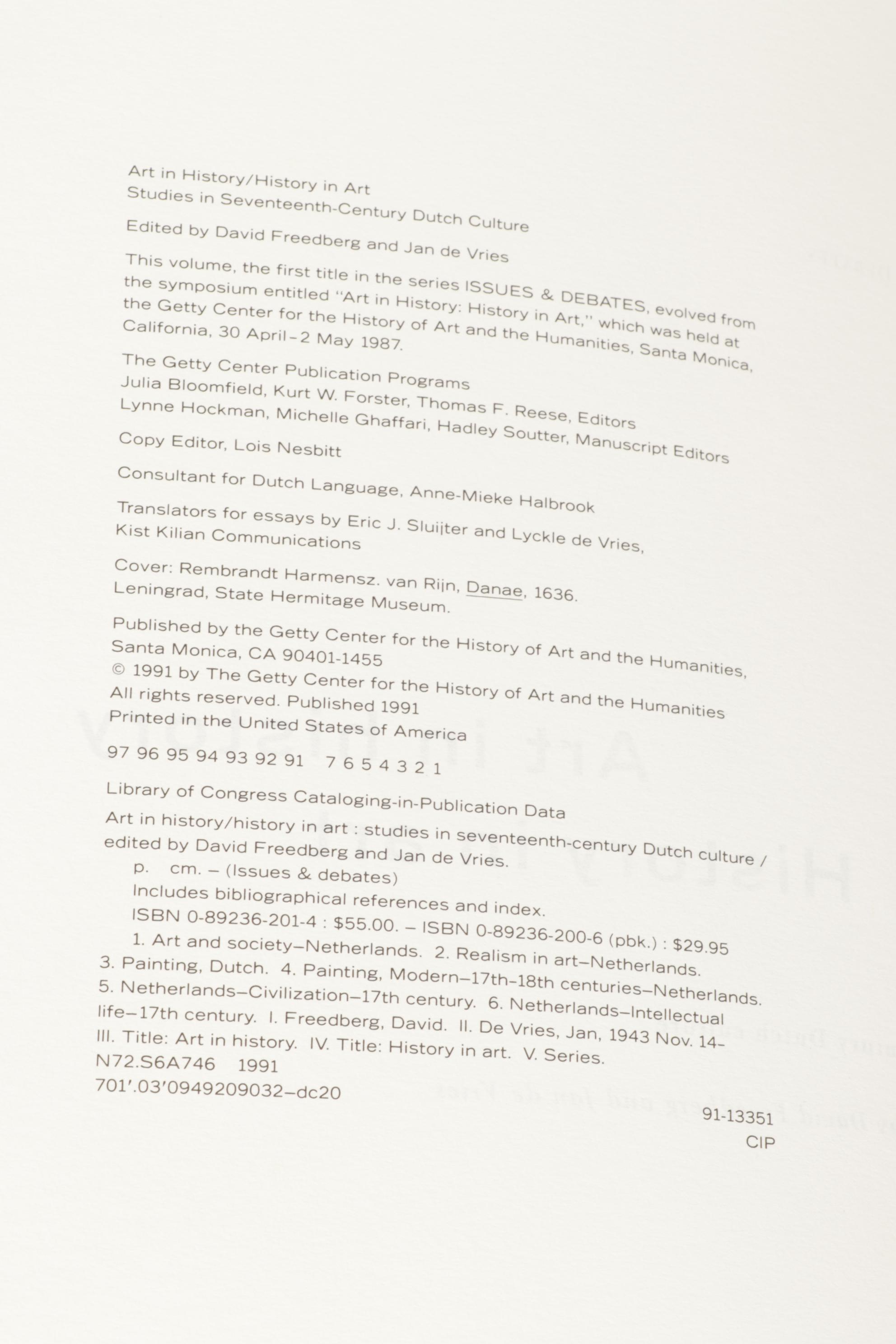 "The Golden Age" and Other Books on 17th Century Dutch Art