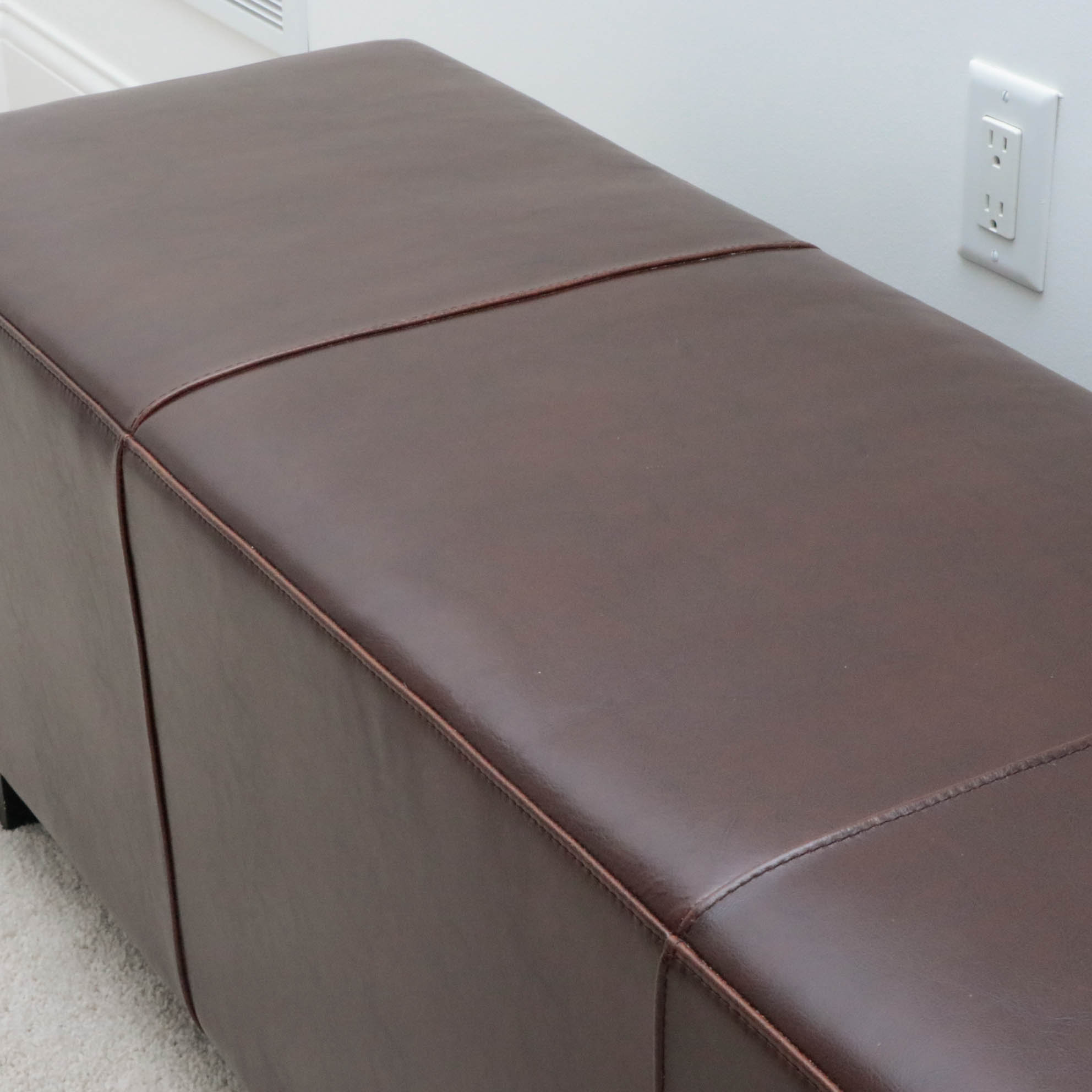 David A. Millett Leather Bed Bench, Contemporary