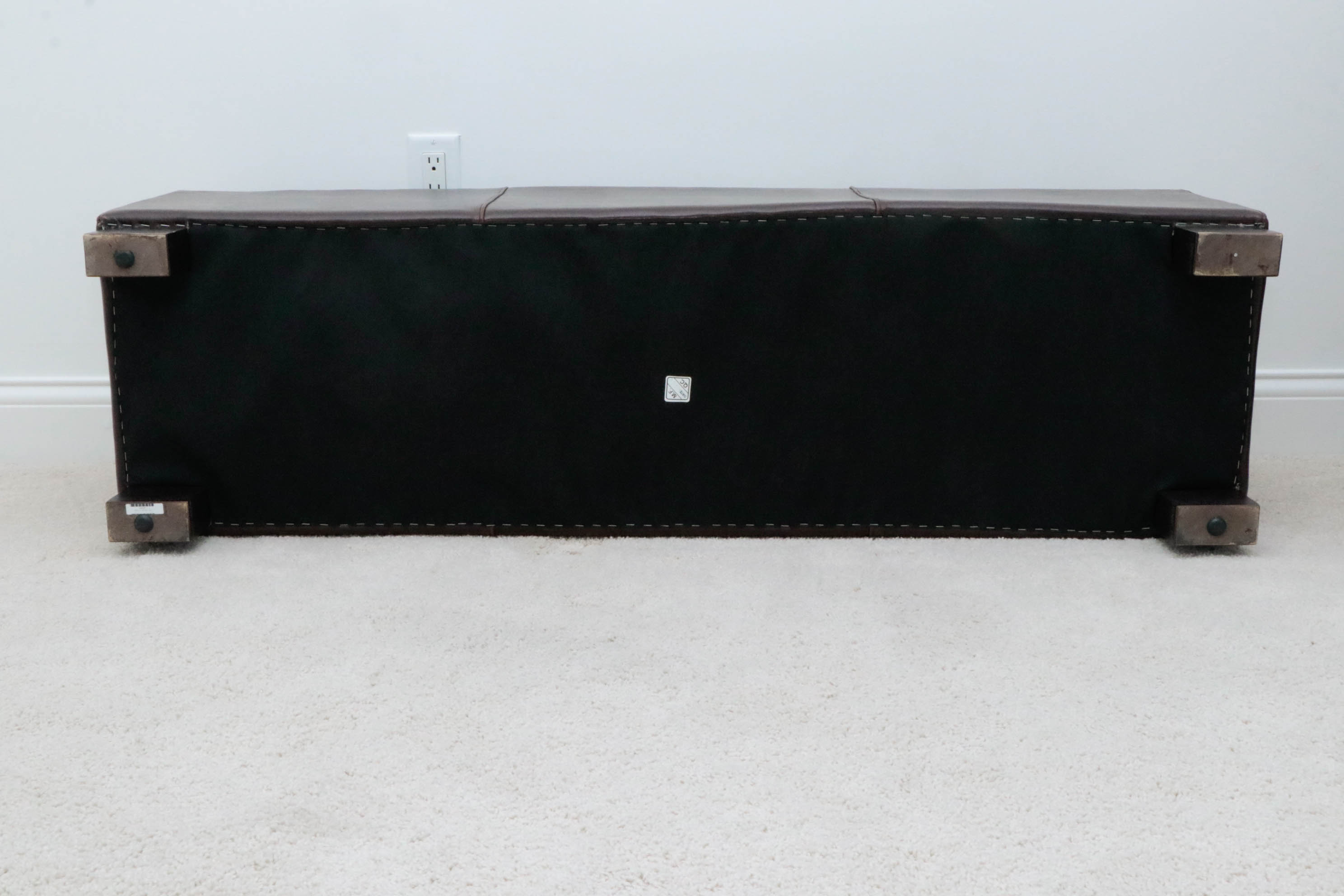 David A. Millett Leather Bed Bench, Contemporary