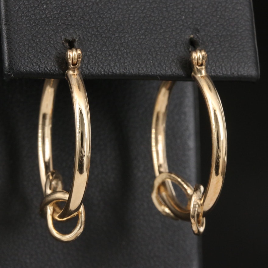 14K Infinity Hoop Earrings