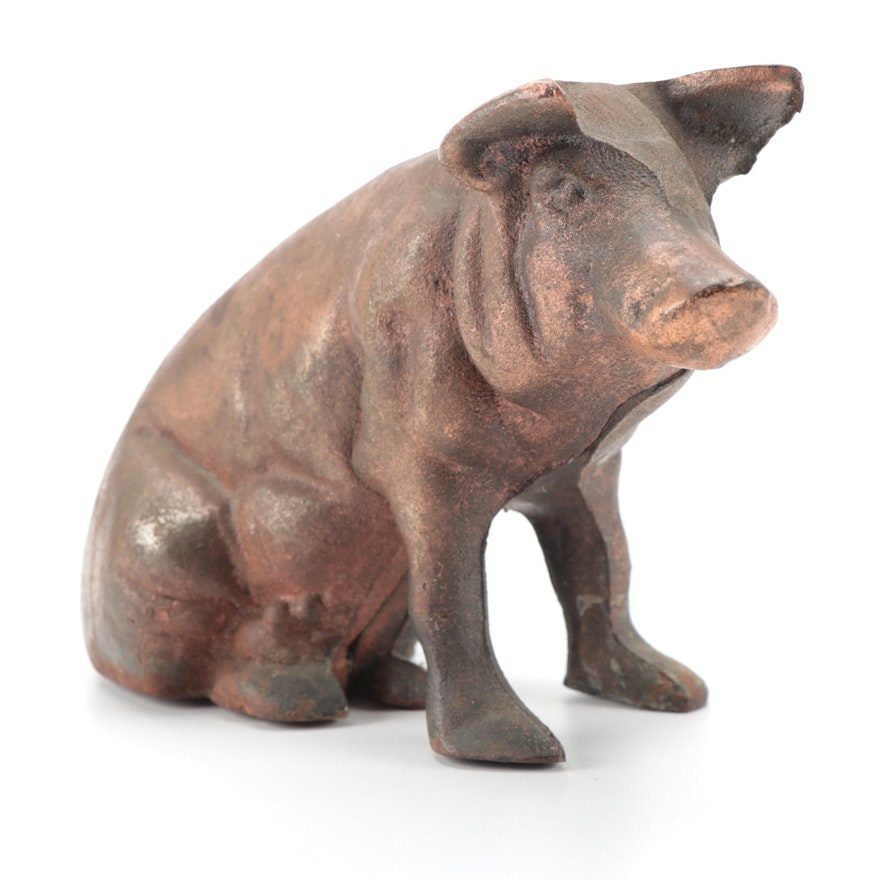 Cast Iron Pig Form Bank
