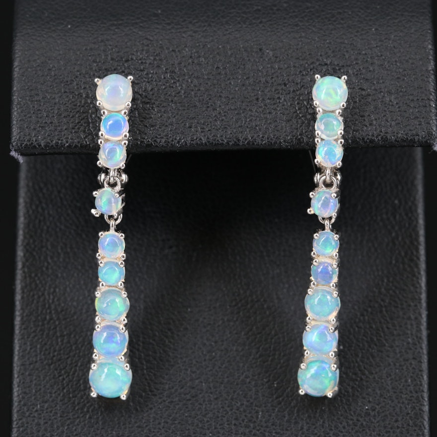 Sterling Opal Dangle Earrings