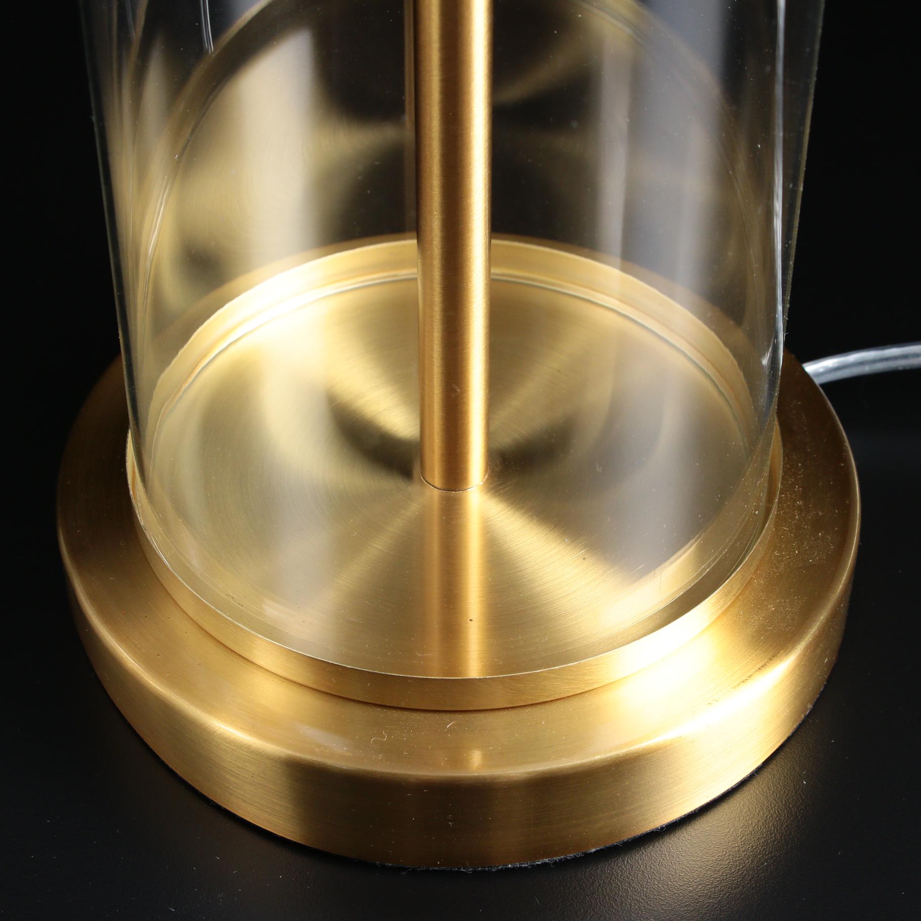 Ralph Lauren Modern Glass Body Lacquered Brass Table Lamps, Pair