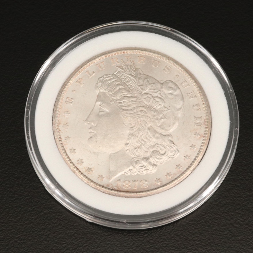 Key Date Uncirculated 1878-CC Morgan Silver Dollar