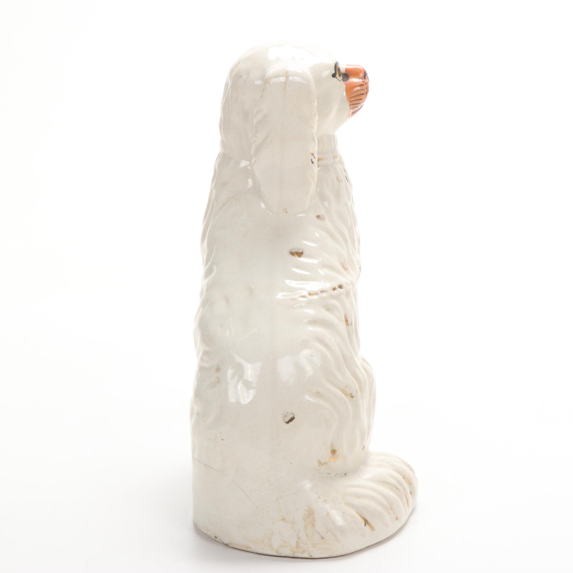 Victorian Staffordshire Ceramic Dogs, Late 19th Century