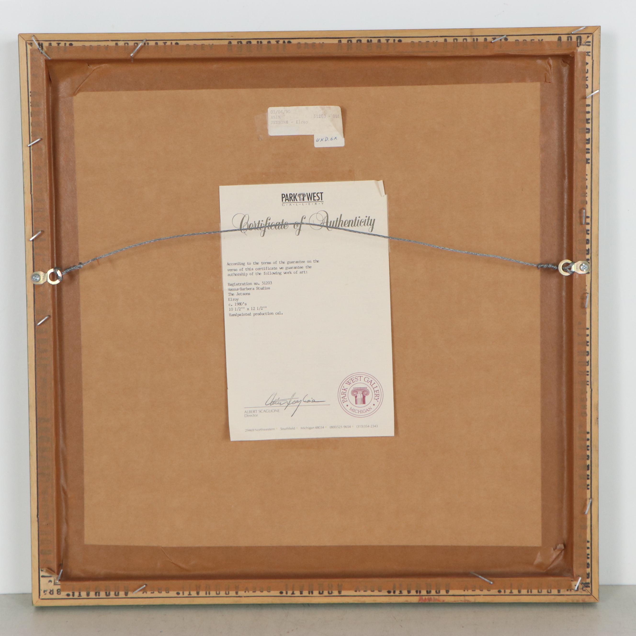 Hanna-Barbera Studios Hand-Painted Production Cel of Elroy Jetson, circa 1980