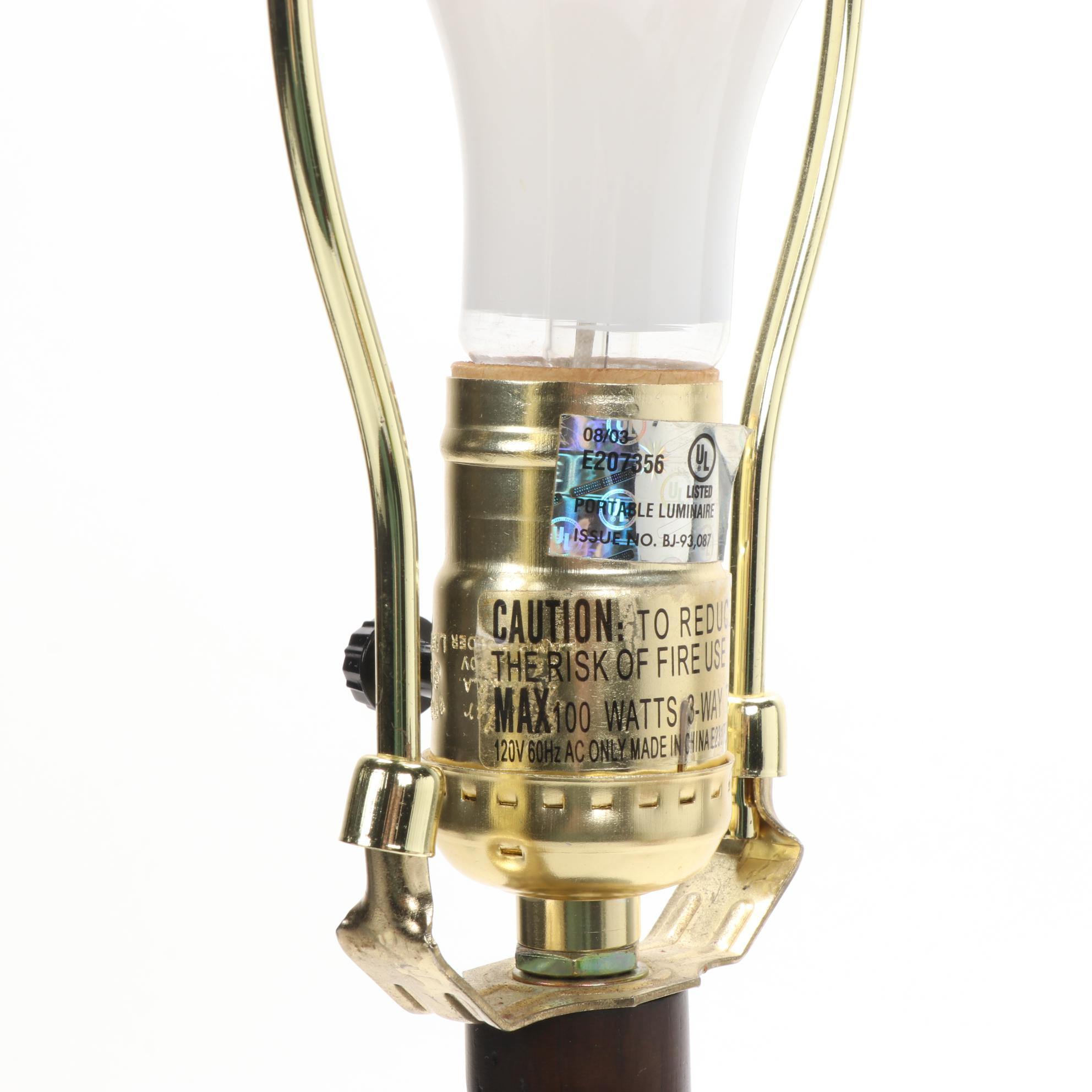 Homestead Shoppe Wooden Table Lamp with Pleated Shade, and Other Lamp