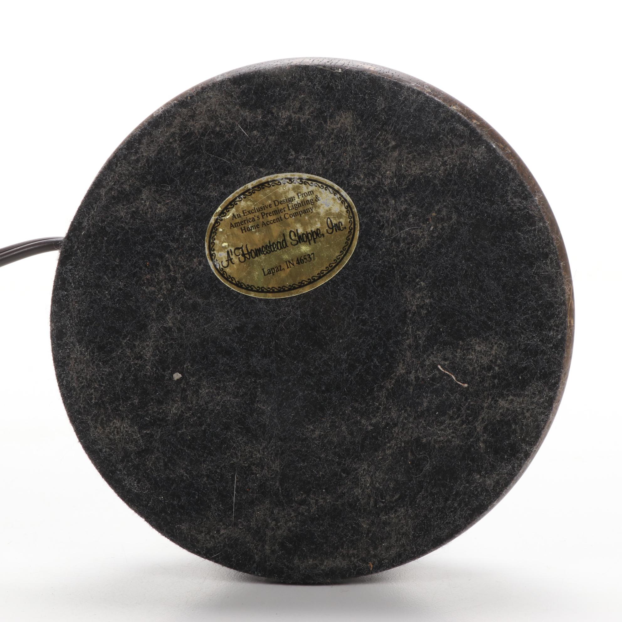 Homestead Shoppe Wooden Table Lamp with Pleated Shade, and Other Lamp