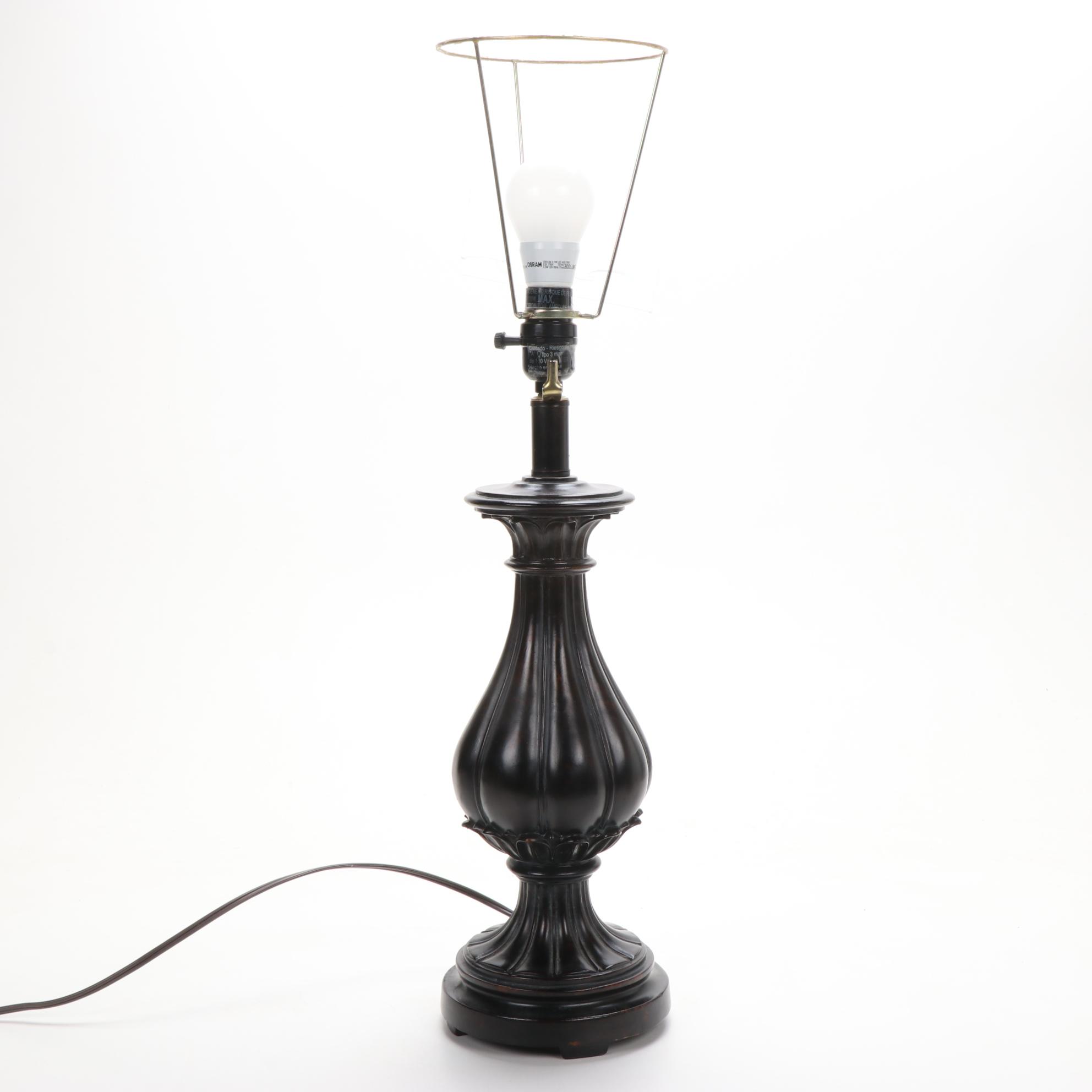 Homestead Shoppe Wooden Table Lamp with Pleated Shade, and Other Lamp