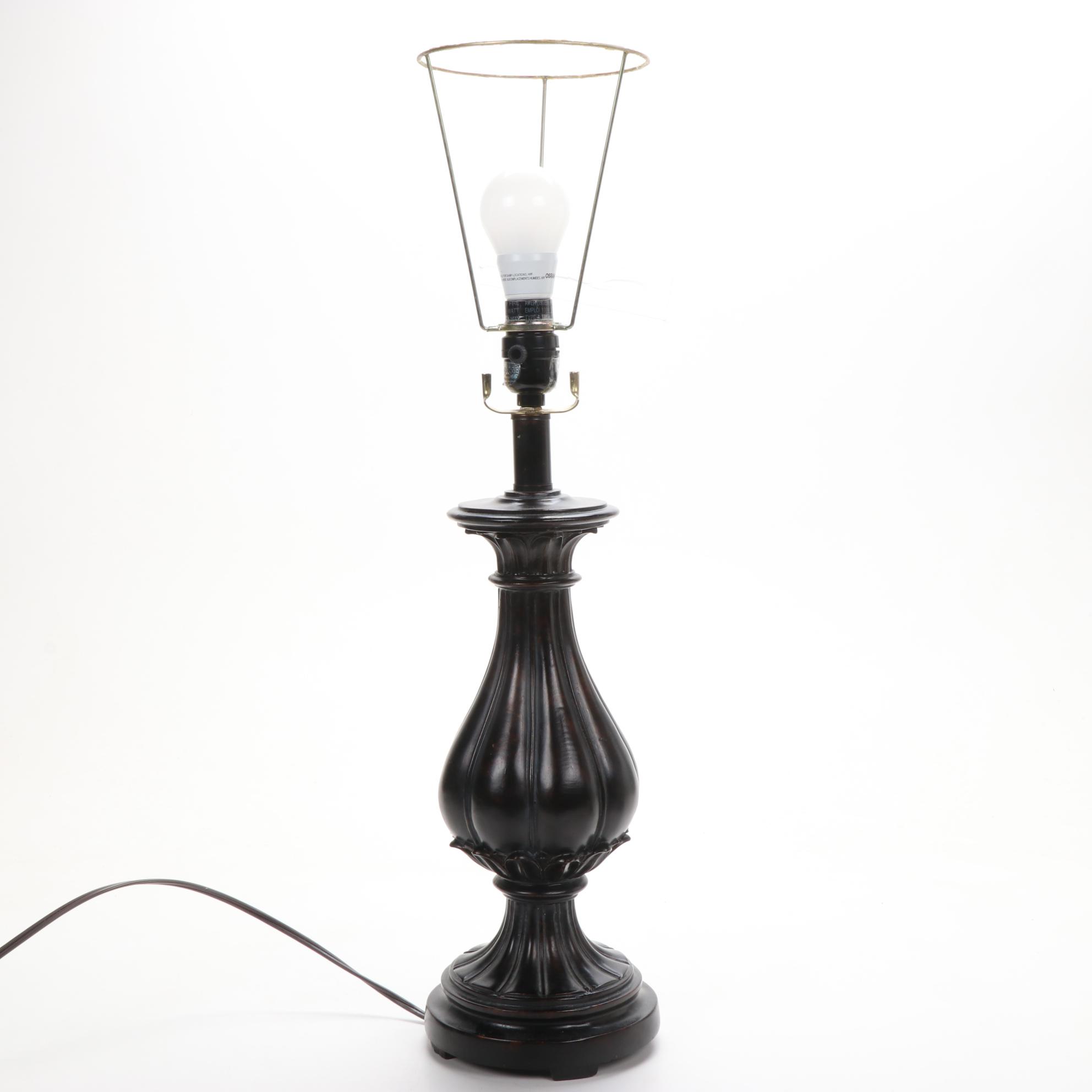 Homestead Shoppe Wooden Table Lamp with Pleated Shade, and Other Lamp