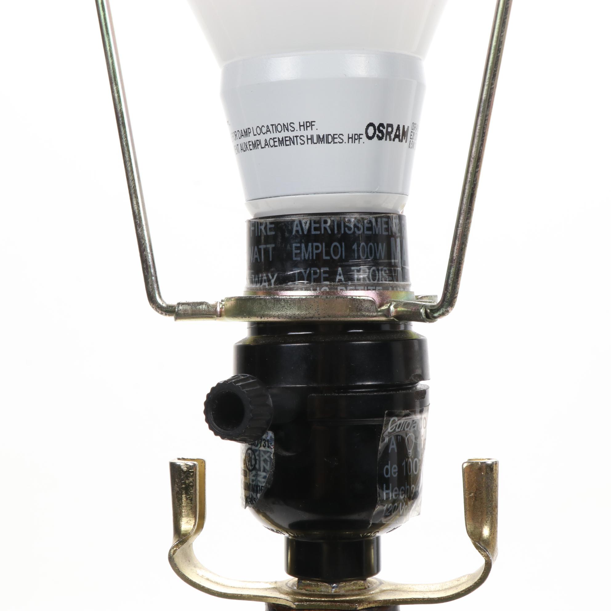 Homestead Shoppe Wooden Table Lamp with Pleated Shade, and Other Lamp