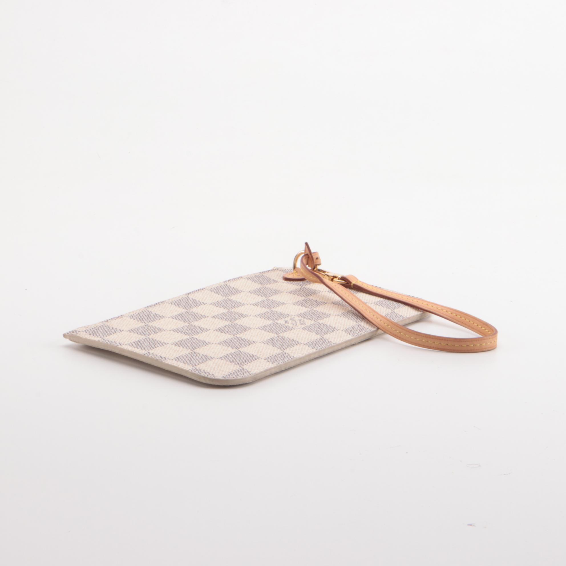 Louis Vuitton Neverfull Accessory Pochette in Damier Azur Canvas