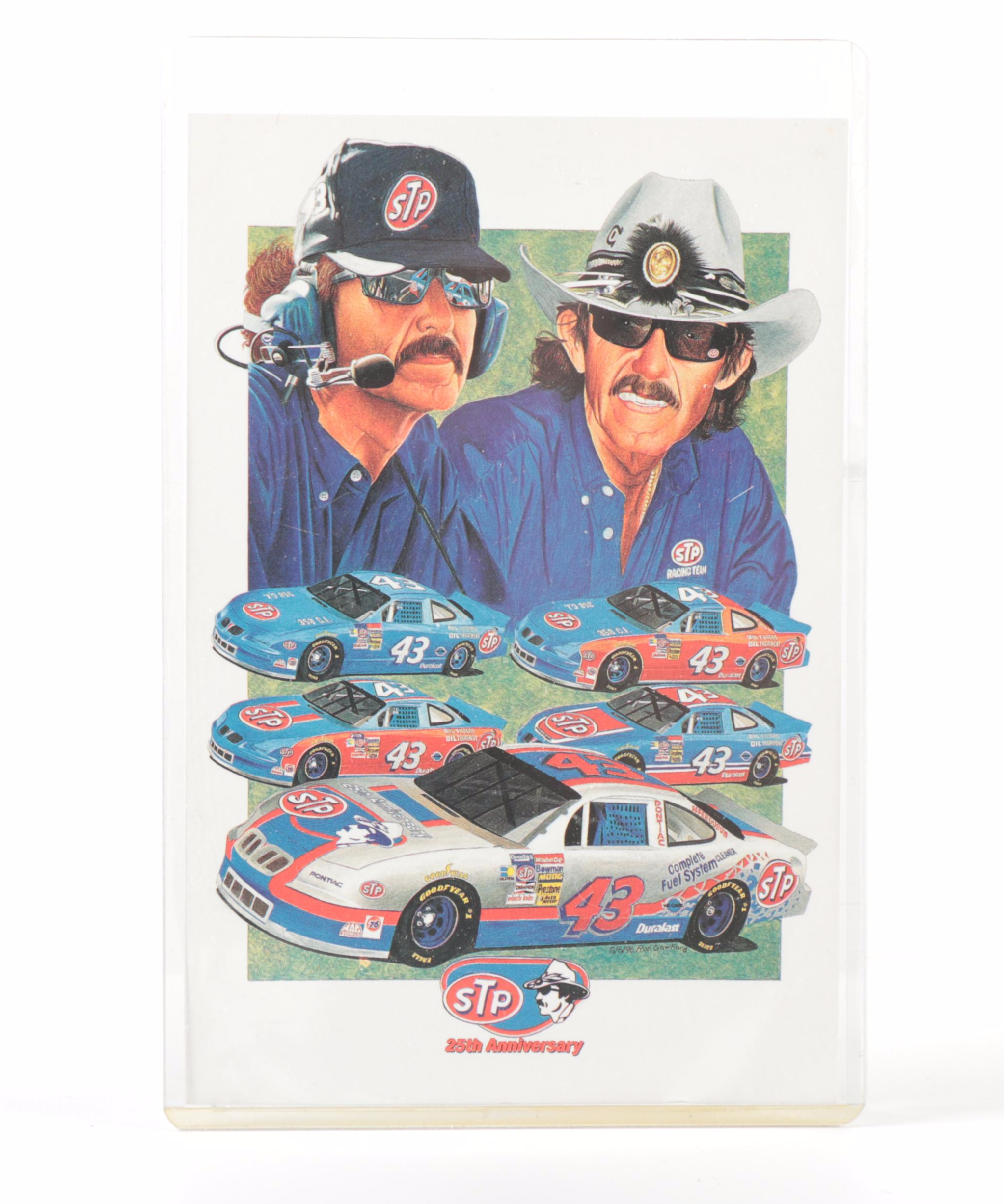 Richard Petty Auto Racing Memorabilia Including Trading Cards, Postcard