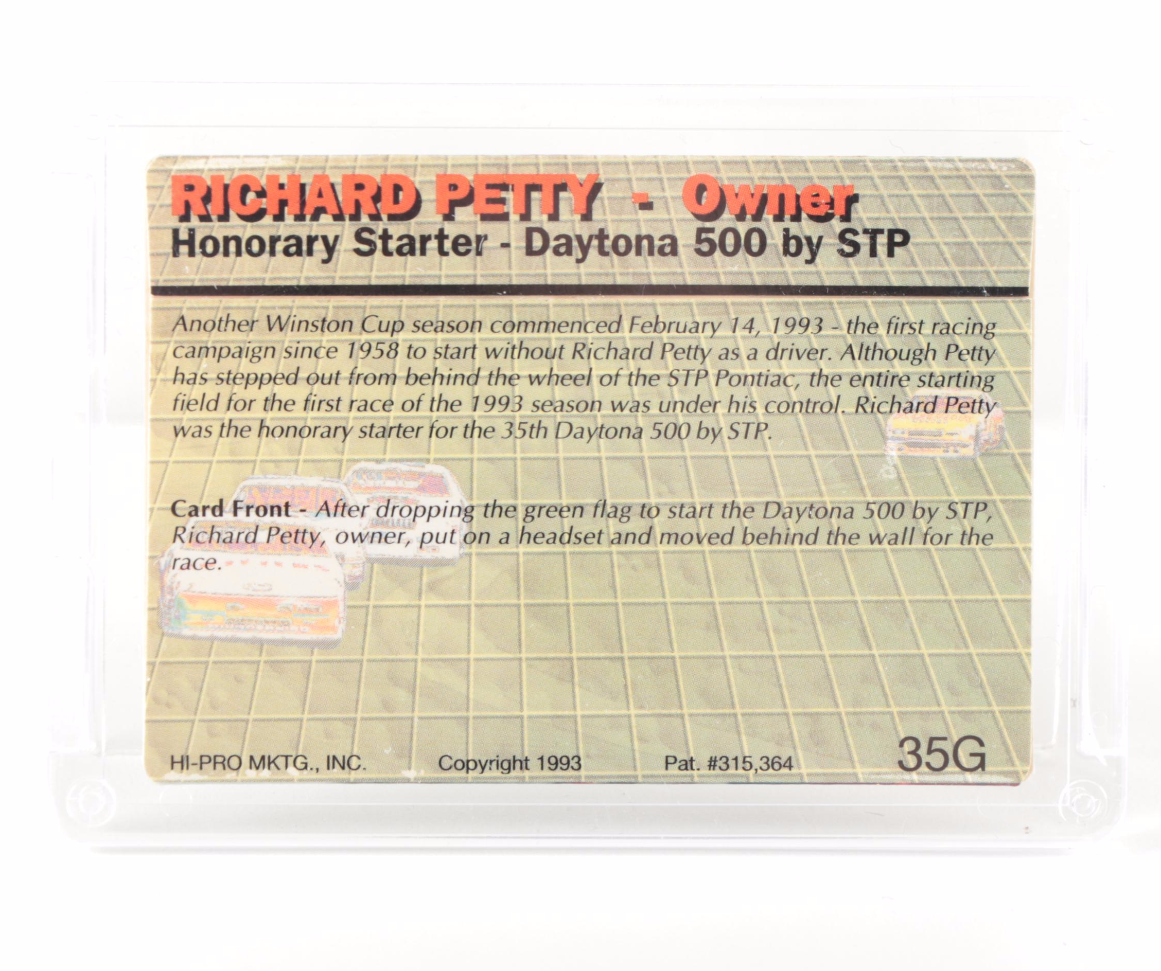 Richard Petty Auto Racing Memorabilia Including Trading Cards, Postcard