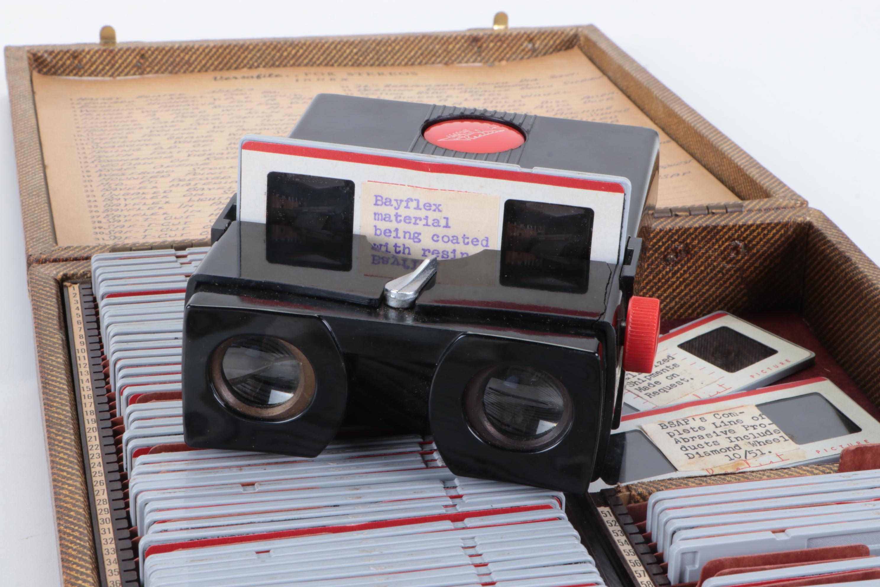 Realist Stereo Slide Viewer and Permamount Stereo Picture Slides