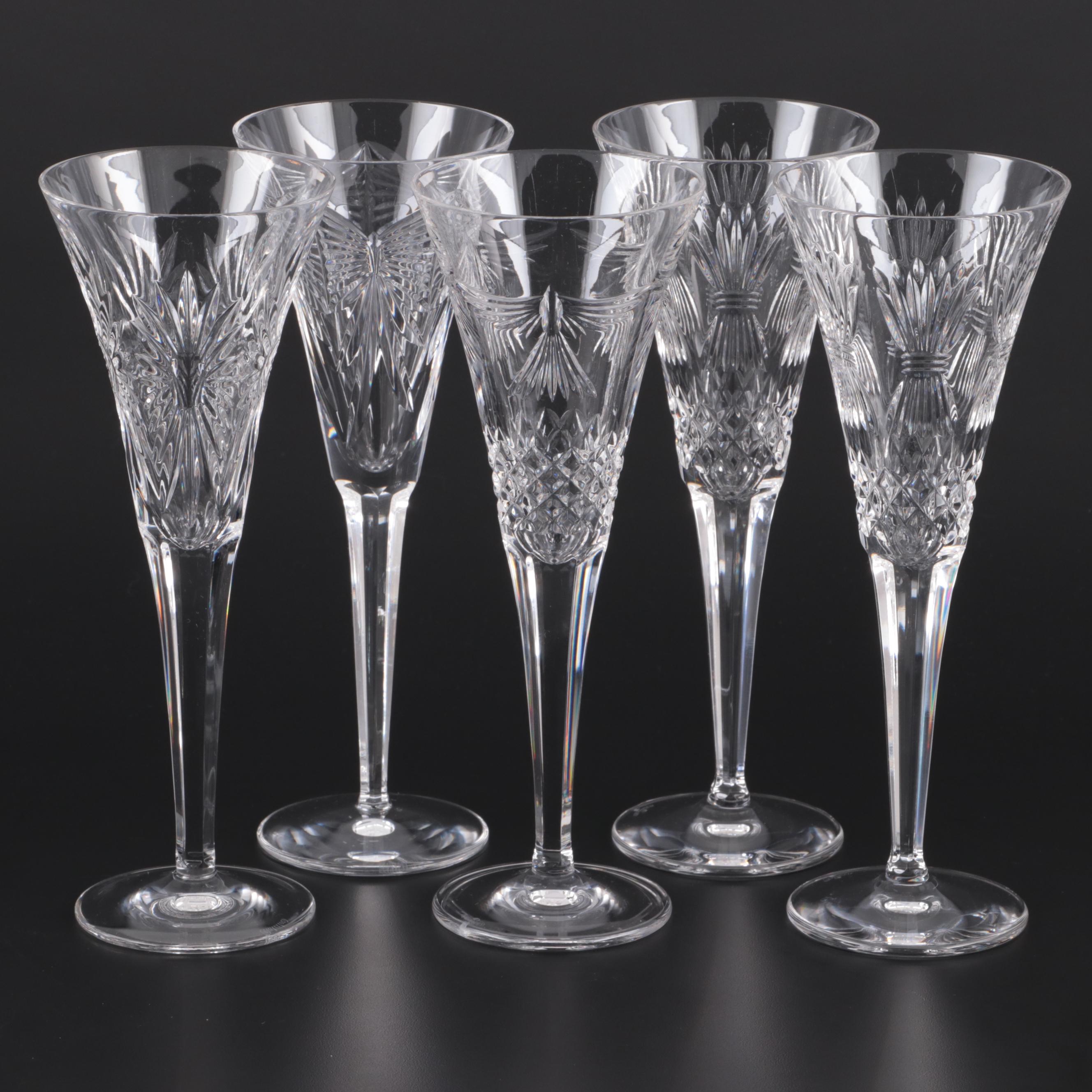 Waterford Millennium Series Crystal Champagne Flutes