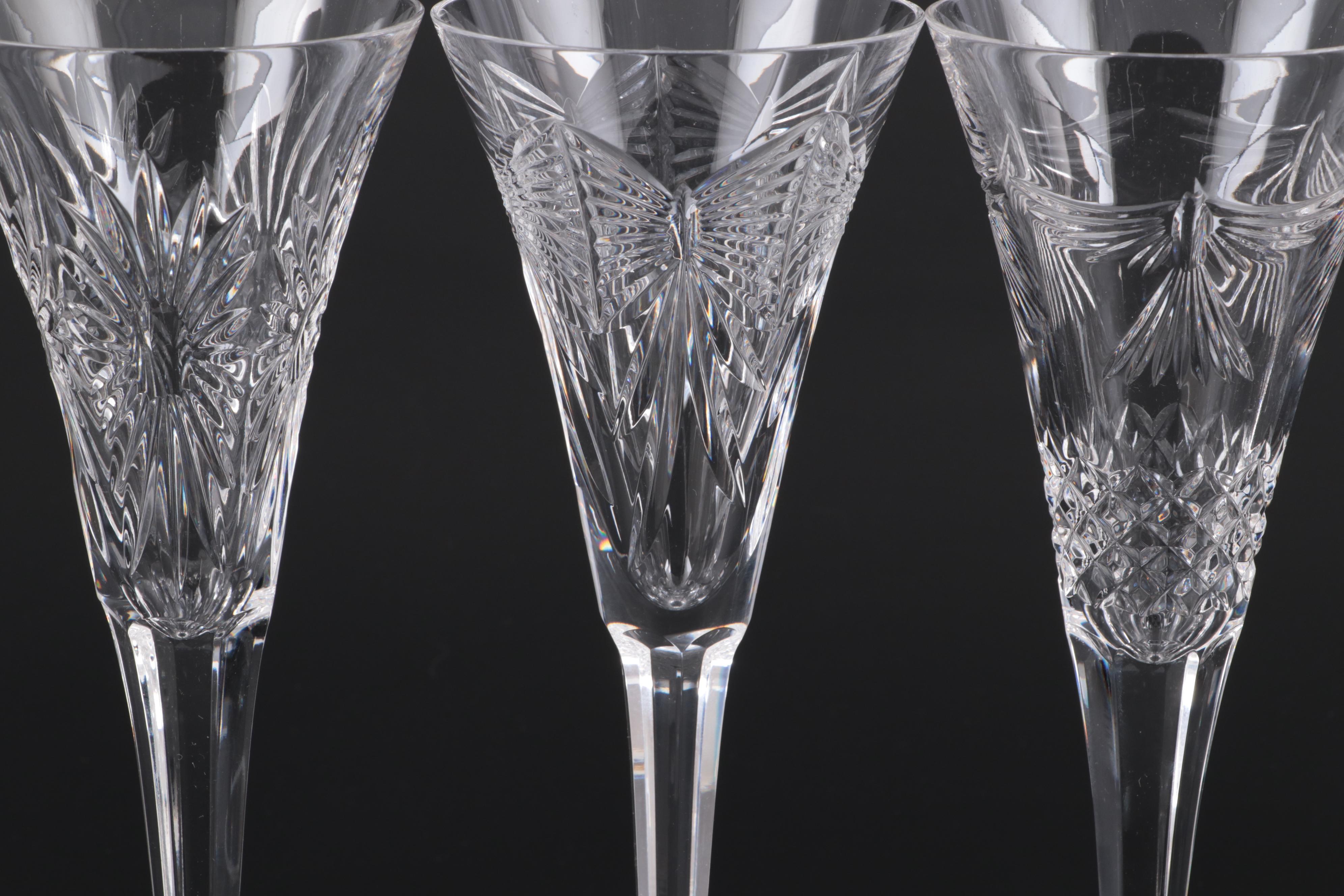 Waterford Millennium Series Crystal Champagne Flutes