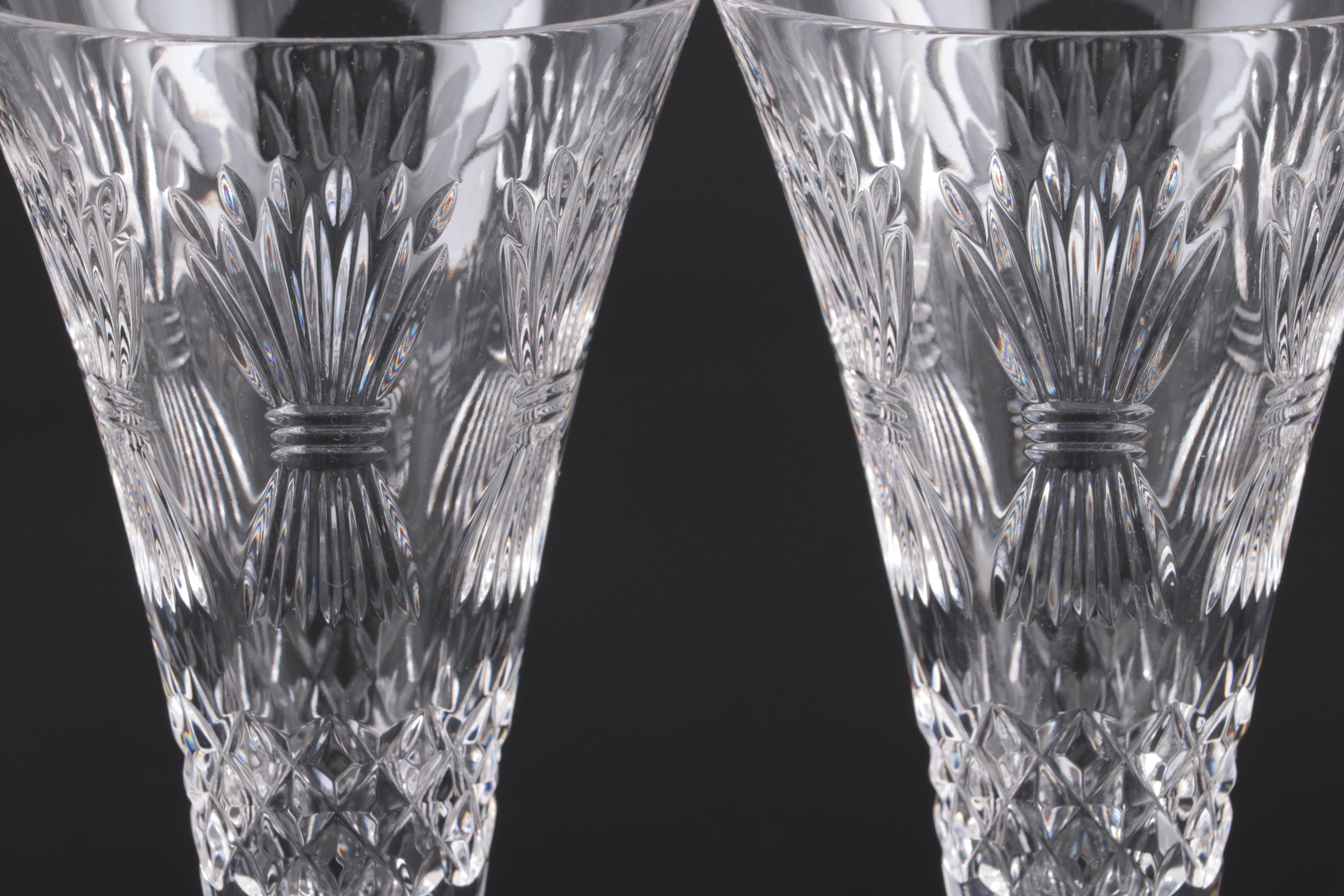 Waterford Millennium Series Crystal Champagne Flutes