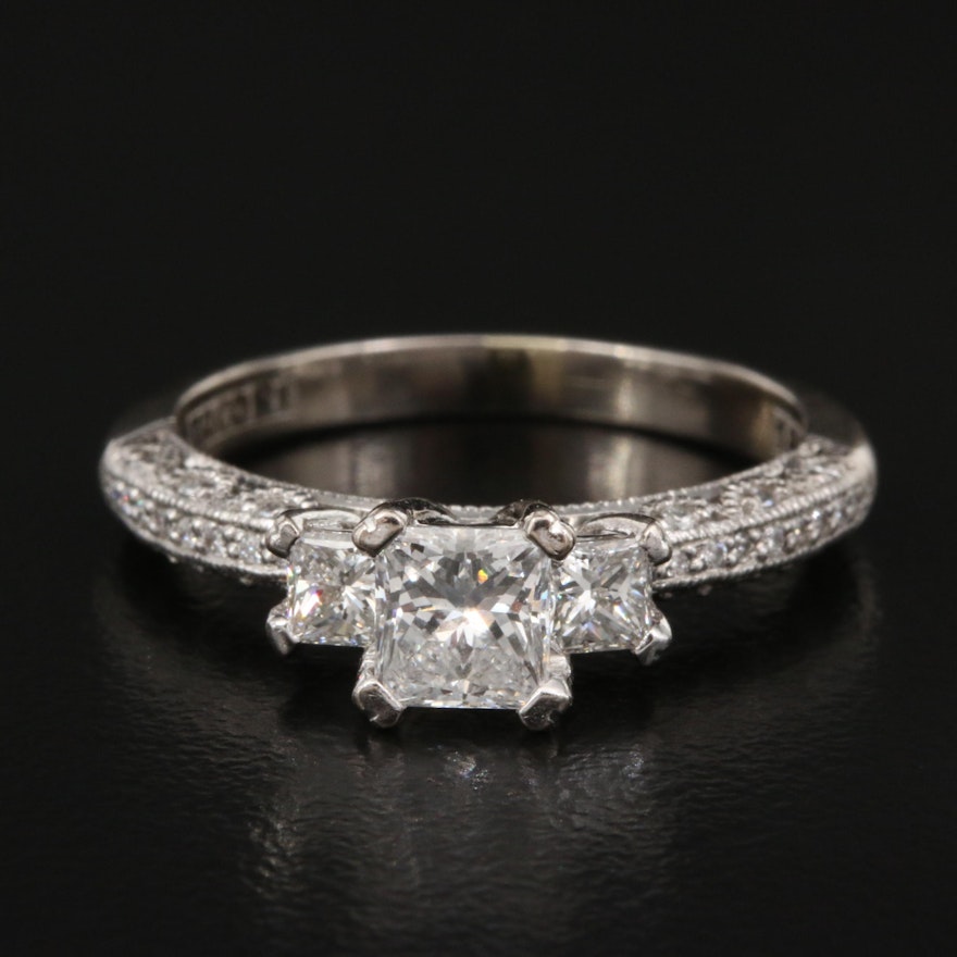 Tacori 18K Diamond Ring with GIA Online Report