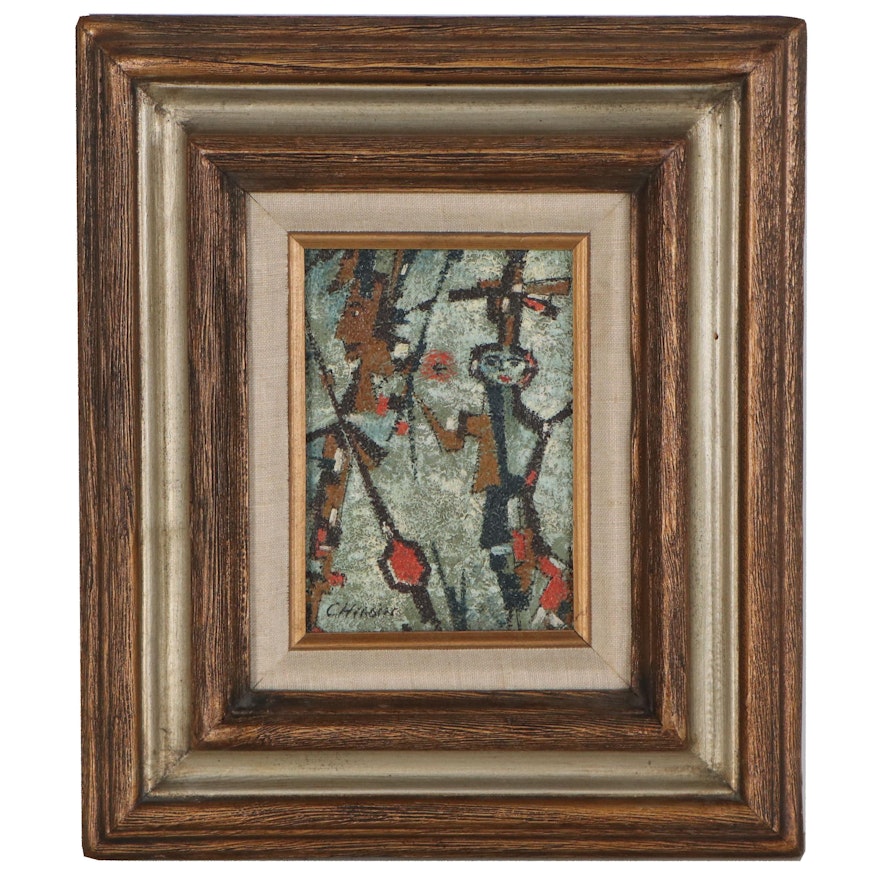 Abstract Figural Oil Painting, Late 20th Century