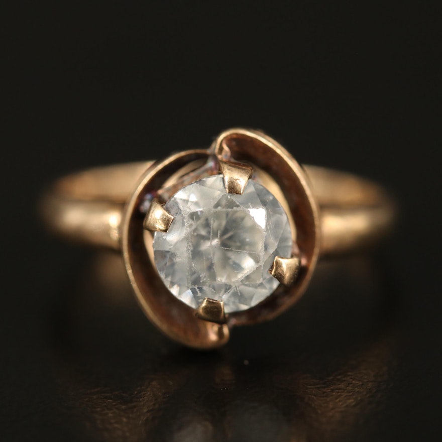 Vintage 10K Zircon Solitaire Ring