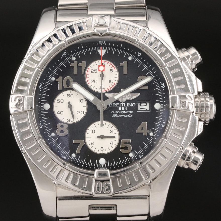 Breitling "Super Avenger" Chronograph Stainless Steel Automatic Wristwatch