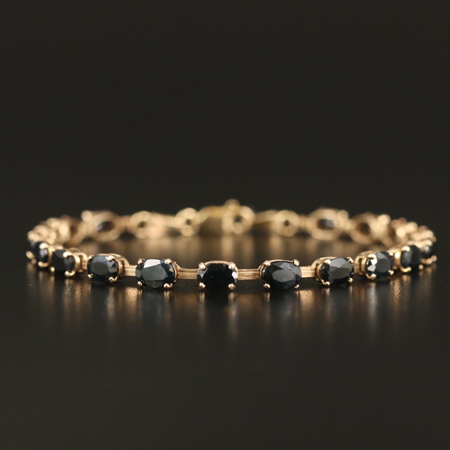 10K Sapphire Line Bracelet
