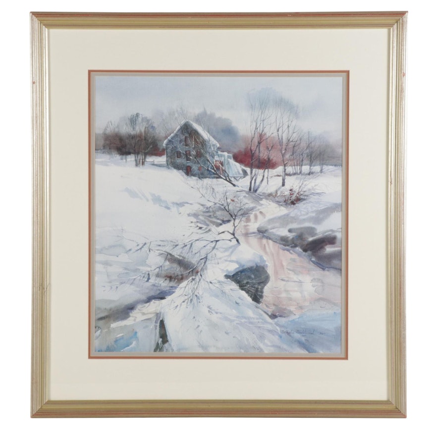 Nathalie Nordstrand Winter Scene Offset Lithograph