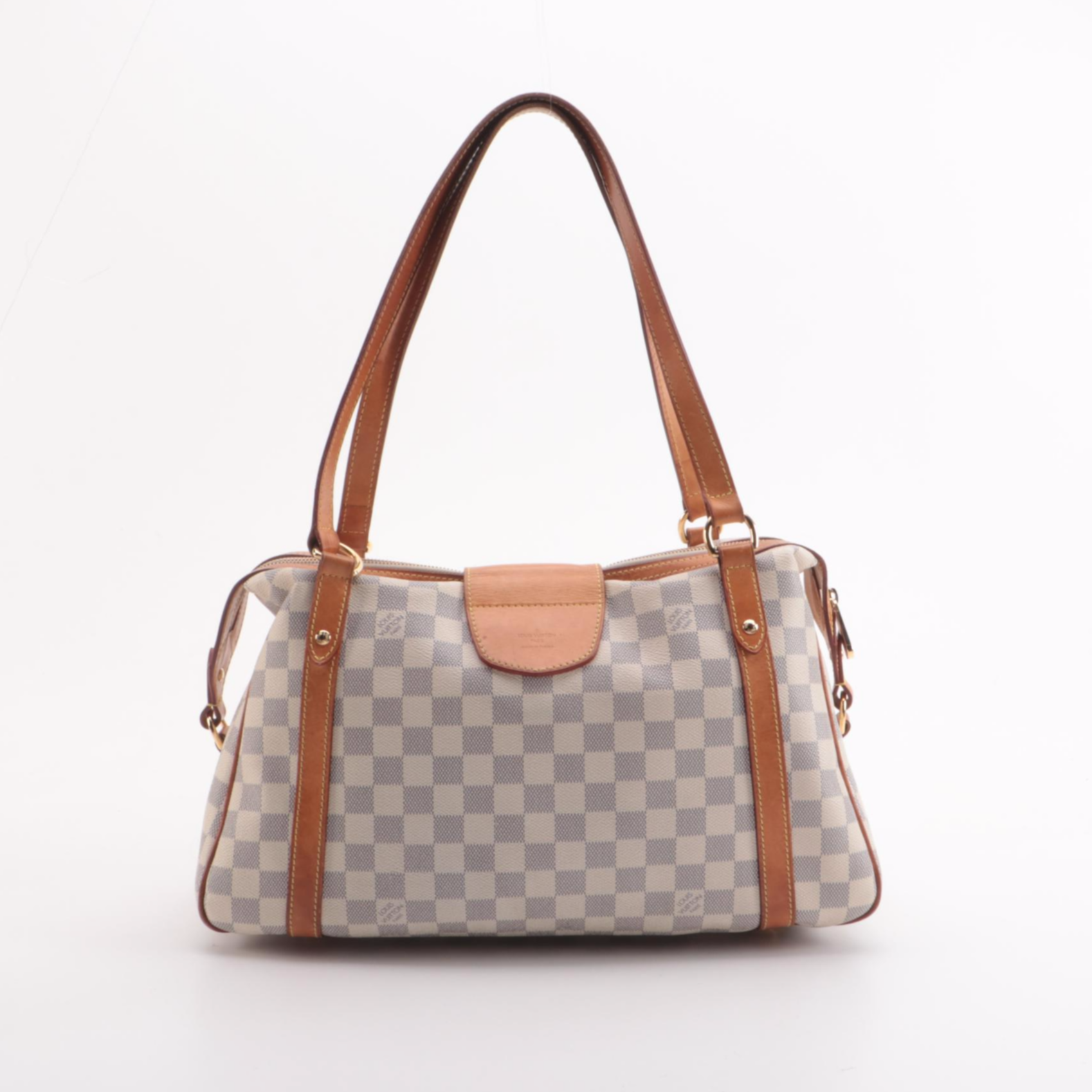 Louis Vuitton Stresa GM Bag in Damier Azur Canvas and Vachetta Leather